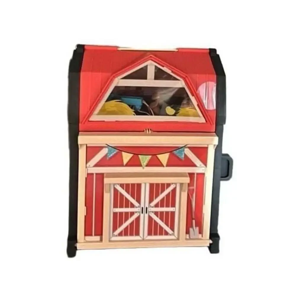 KidKraft Tote-ables Portable Barn Dollhouse with 30 Accessories - Kids Gift
